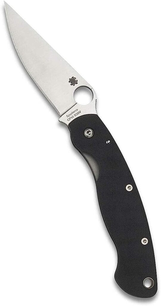 Spyderco Military Model Signature USA-Made Knife with 4" CPM S30V Stainless Steel Blade and Durable Black G-10 Handle - PlainEdge - C36GPE