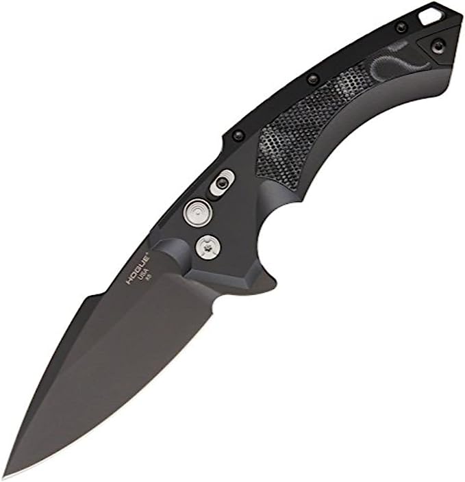 Hogue 34559 X5 4" Folder CPM154 Spear Point Blade Black Finish - Black Aluminum Frame G-Mascus Black G10 Insert