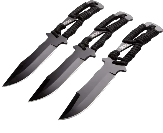 3. SOG Throwing Knives with Sheath 3 Pack Balanced Throwing Knives